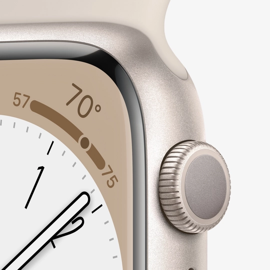 Apple Watch Series 8 GPS, 41mm, Starlight, Starlight Sport Band purchase:  price MNP63RB/A, installments - iSpace