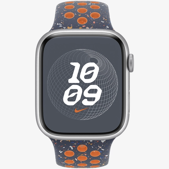 Blue nike sport band apple clearance watch
