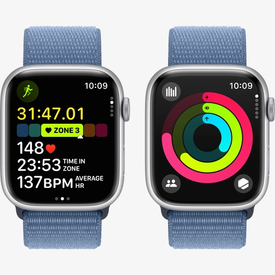 Apple Watch Series 9 GPS 45mm Silver Winter Blue Sport Loop