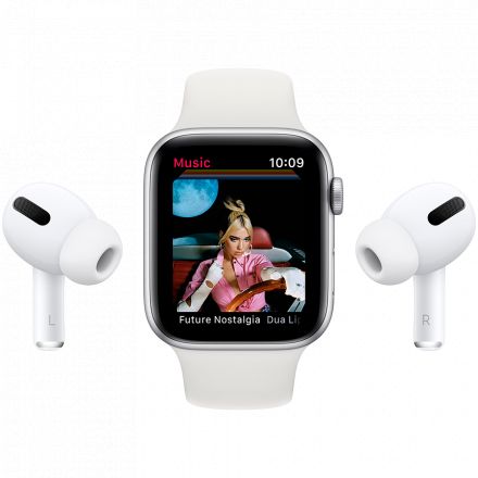 Apple Watch Series 6 GPS, 44мм, Серебристый, Спортивный ремешок белого цвета M00D3 б/у - Фото 7