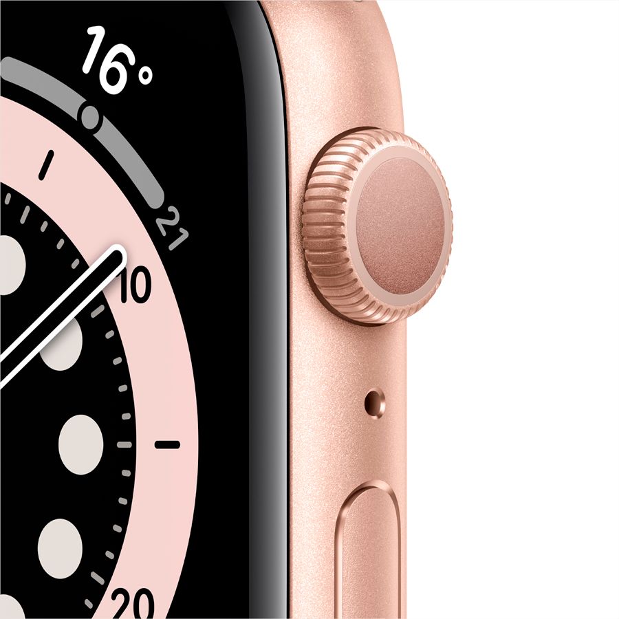 Apple Watch Series 6 GPS, 44мм, Золотой, Cпортивный ремешок цвета «розовый песок» M00E3 б/у - Фото 1