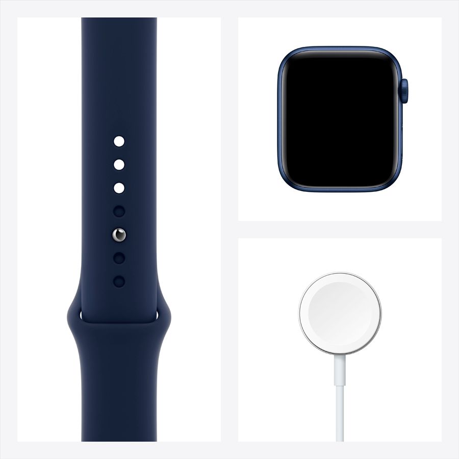 Apple Watch Series 6 GPS, 44мм, Синий, Спортивный ремешок цвета «тёмный ультрамарин» M00J3 б/у - Фото 6