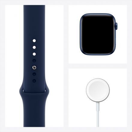 Apple Watch Series 6 GPS, 44мм, Синий, Спортивный ремешок цвета «тёмный ультрамарин» M00J3 б/у - Фото 6