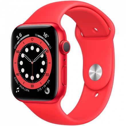 Apple Watch Series 6 GPS, 44mm, Red, Red Sport Band