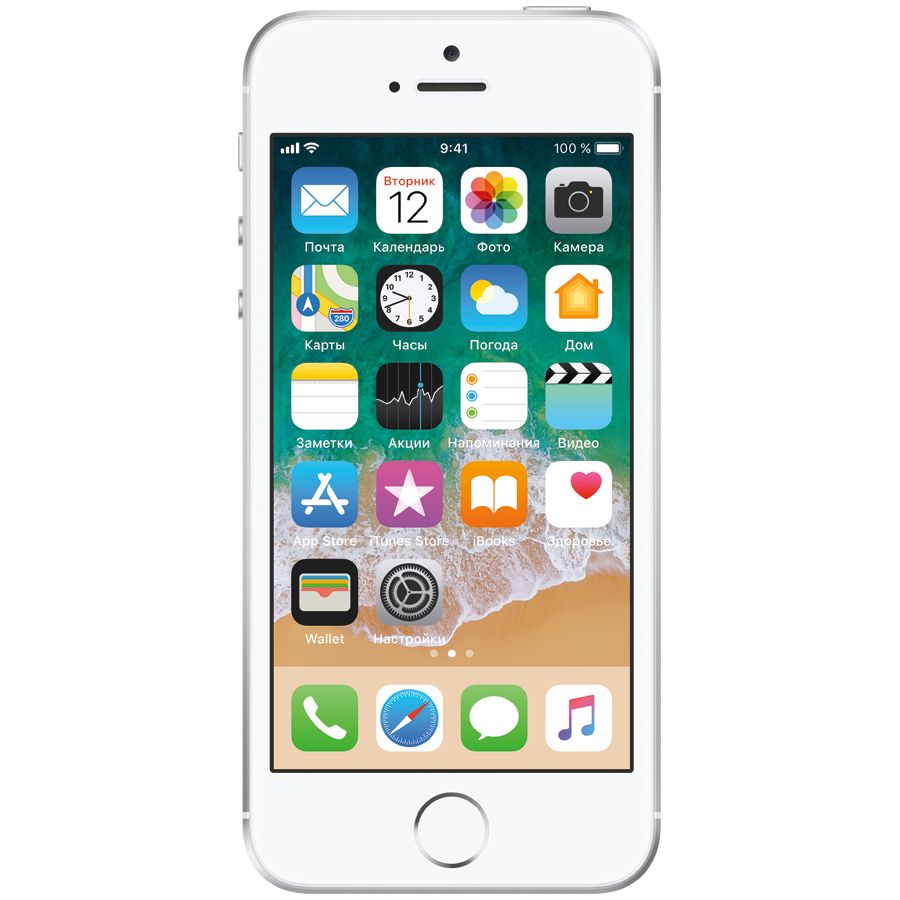 Apple iPhone SE 64 ГБ Серебристый MLM72 б/у - Фото 1