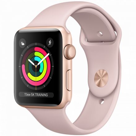 Apple Watch Series 3 GPS, 38мм, Золотой, Cпортивный ремешок цвета «розовый песок» MQKW2 б/у - Фото 0