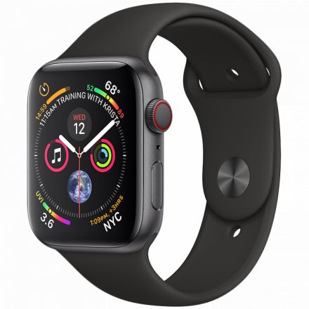 Apple Watch Series 4 GPS, 40мм, Серый космос, Cпортивный ремешок чёрного цвета MU662 б/у - Фото 0
