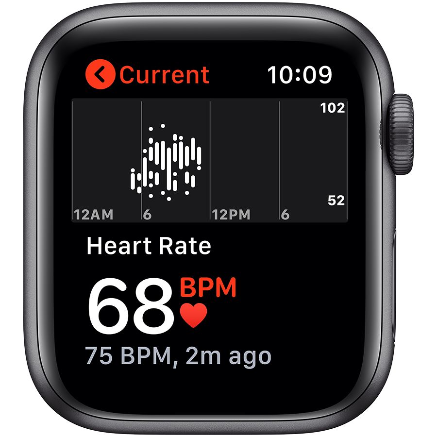 Apple Watch Series 5 GPS, 40мм, Серый космос, Cпортивный ремешок чёрного цвета MWV82 б/у - Фото 4
