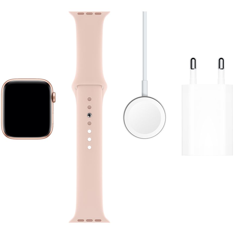 Apple Watch Series 5 GPS, 44мм, Золотой, Cпортивный ремешок цвета «розовый песок» MWVE2 б/у - Фото 5