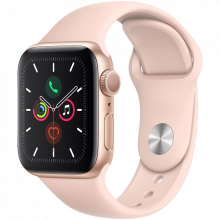 Apple Watch Series 5 GPS, 40мм, Золотой, Pink Sport Band MWX22 б/у - Фото 0