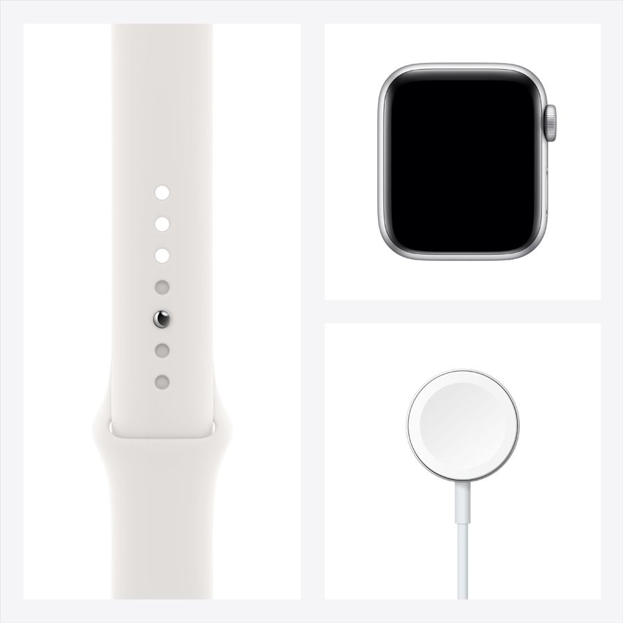 Apple Watch SE GPS, 40мм, Серебристый, Спортивный ремешок белого цвета MYDM2 б/у - Фото 7
