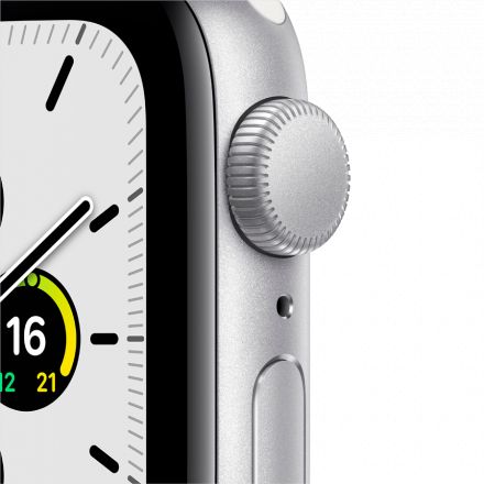 Apple Watch SE GPS, 40мм, Серебристый, Спортивный ремешок белого цвета MYDM2 б/у - Фото 1