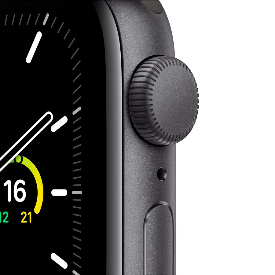 Apple Watch SE GPS, 40мм, Серый космос, Cпортивный ремешок чёрного цвета MYDP2 б/у - Фото 1