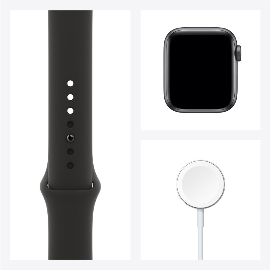 Apple Watch SE GPS, 40мм, Серый космос, Cпортивный ремешок чёрного цвета MYDP2 б/у - Фото 7