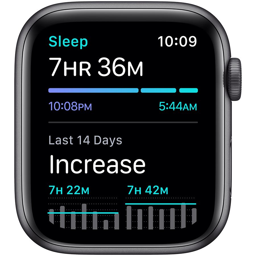 Apple Watch SE GPS, 44мм, Серый космос, Cпортивный ремешок чёрного цвета MYDT2 б/у - Фото 4