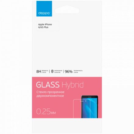 Protective Glass Hybrid for Apple iPhone 6 / 6S Plus, Transparent, Deppa