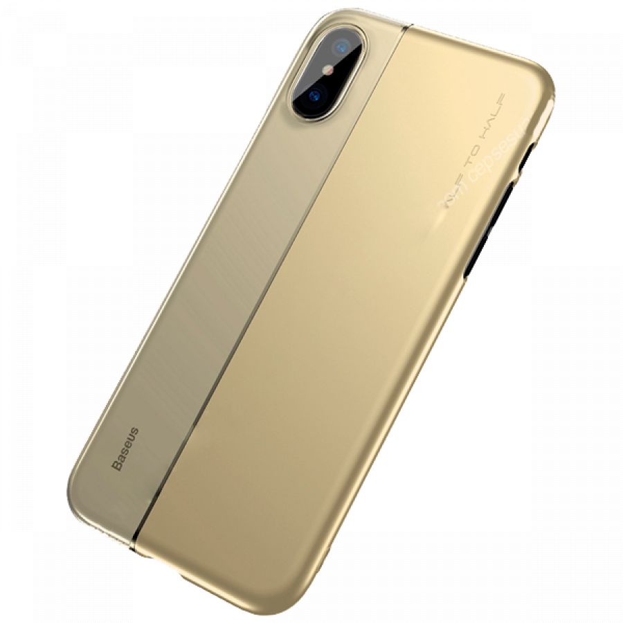 

Чехол Baseus Half to Half Case For iPhoneX Champagne gold+Transparent gold