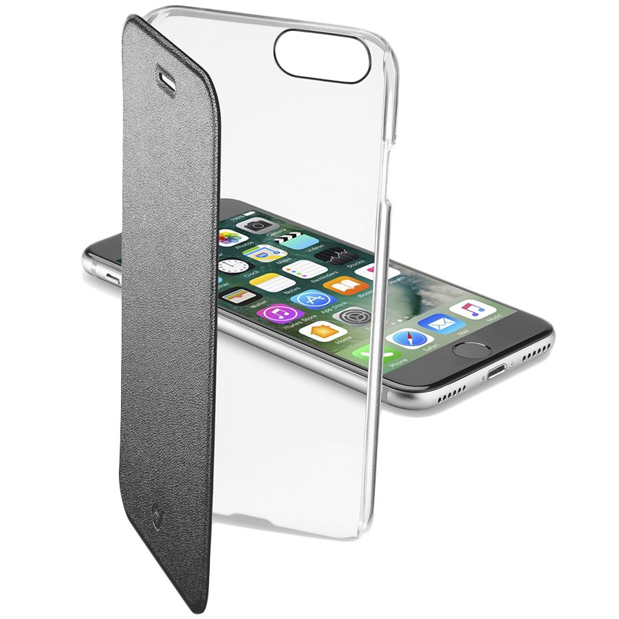 

CLEARBOOKIPH747K Чехол для IPhone 7 Cellularline Clbook Case Trasp, Черный