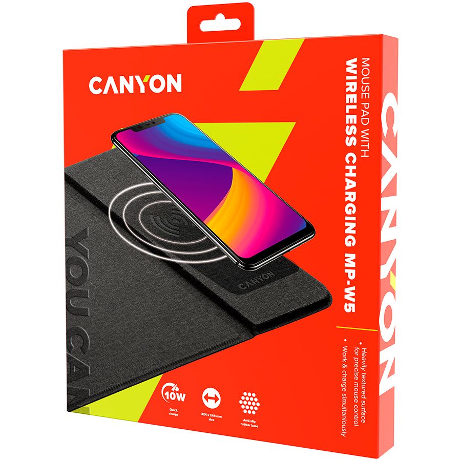 

Mouse Mat with Wireless Charger CANYON, 10 W