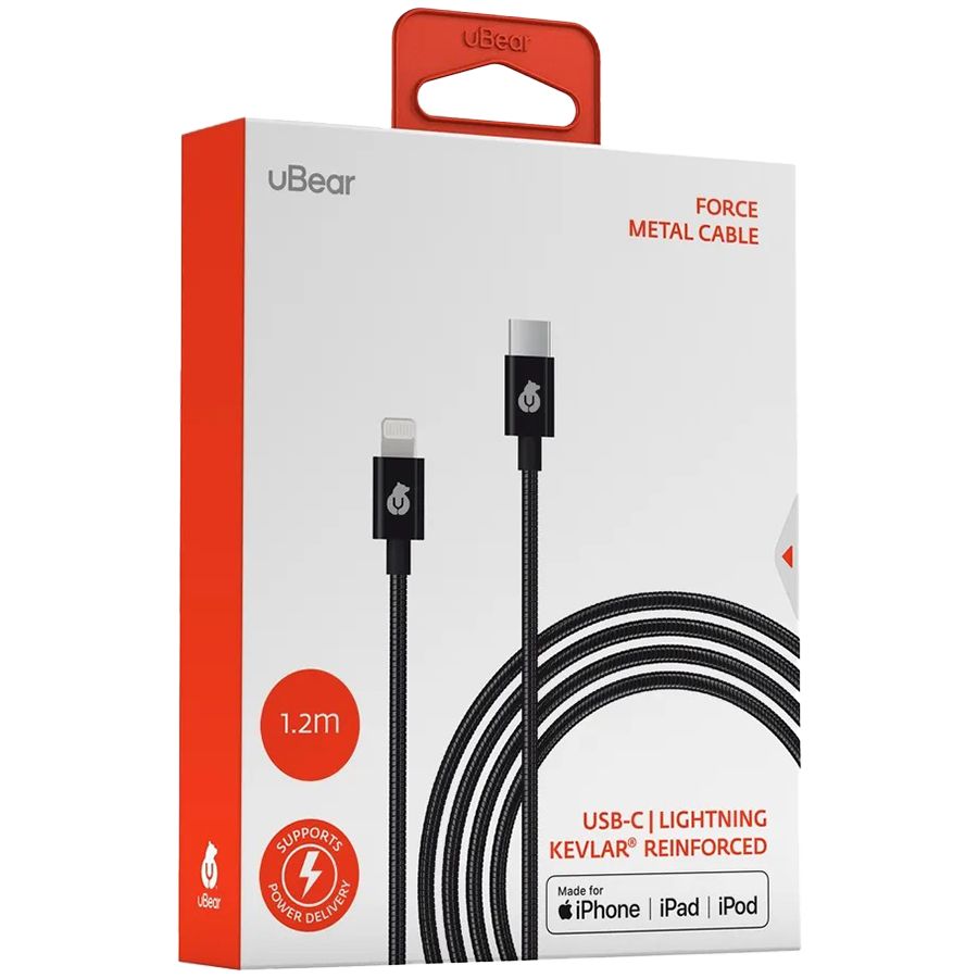 

UBEAR USB-C to Lightning Cable, Чёрный
