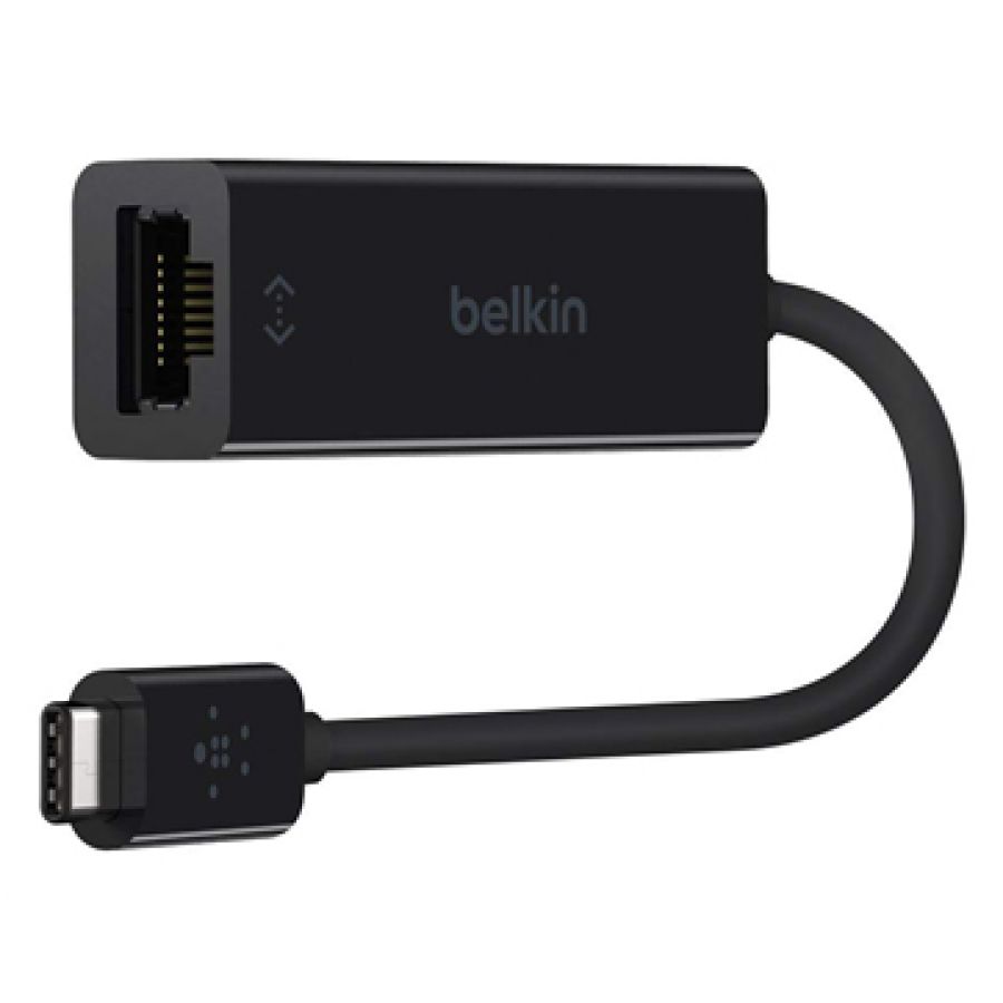 

BELKIN ADAPTER, USB-C TO GIGABIT ETHERNET, BLACK, Чёрный