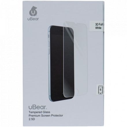 Стекло защитное 3D Full Cover для iPhone 6/6s , Premium Glass Screen Protector, белое / GL05WH03-I6