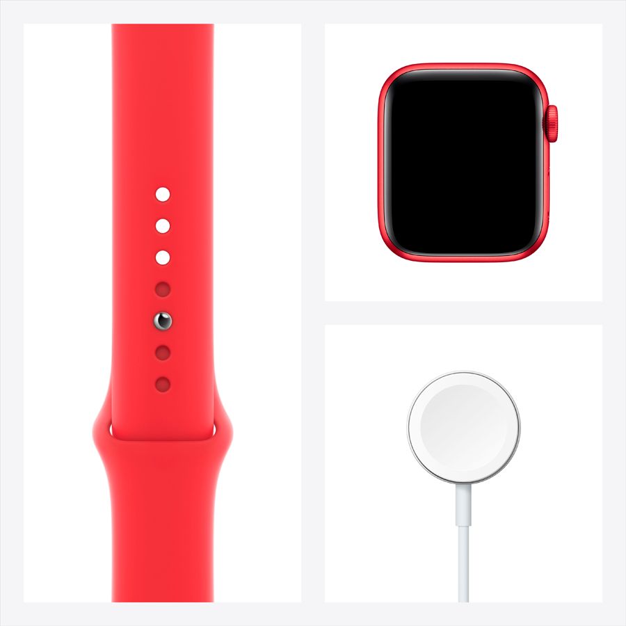 Apple Watch Series 6 GPS, 40мм, Красный, Cпортивный ремешок красного цвета M00A3 б/у - Фото 6