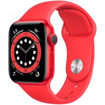 Apple Watch Series 6 GPS, 40mm, Red, Red Sport Band