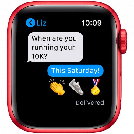 Apple Watch Series 6 GPS, 40мм, Красный, Cпортивный ремешок красного цвета M00A3 б/у - Фото 4