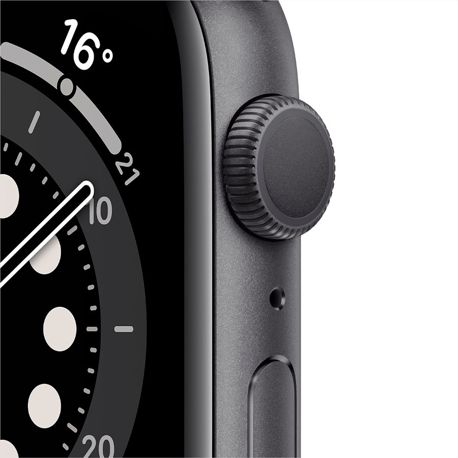 Apple Watch Series 6 GPS, 44мм, Серый космос, Cпортивный ремешок чёрного цвета M00H3 б/у - Фото 1