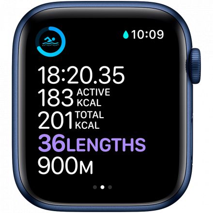 Apple Watch Series 6 GPS, 44mm, Blue, Deep Navy Sport Band M00J3 б/у - Фото 3