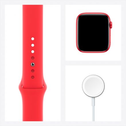 Apple Watch Series 6 GPS, 44mm, Red, Red Sport Band M00M3 б/у - Фото 6