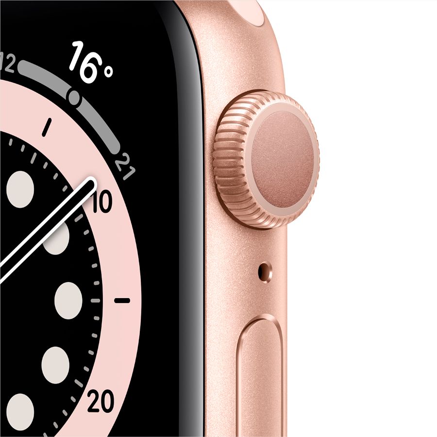 Apple Watch Series 6 GPS, 40мм, Золотой, Cпортивный ремешок цвета «розовый песок» MG123 б/у - Фото 1