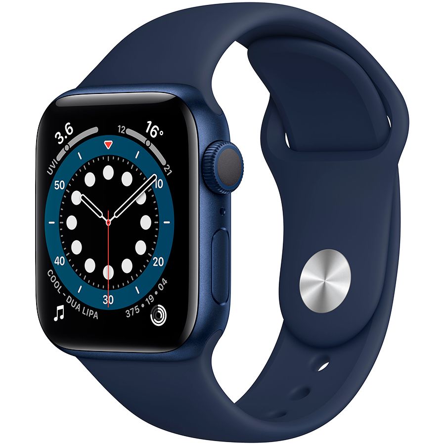 Apple Watch Series 6 GPS, 40мм, Синий, Спортивный ремешок цвета «тёмный ультрамарин» MG143 б/у - Фото 0