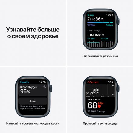 Apple Watch Series 7 GPS, 41mm, Midnight, Midnight Sport Band MKMX3 б/у - Фото 3