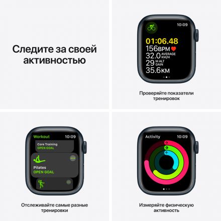Apple Watch Series 7 GPS, 41mm, Midnight, Midnight Sport Band MKMX3 б/у - Фото 4