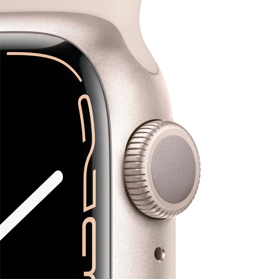 Apple Watch Series 7 GPS, 41мм, Сияющая звезда, Спортивный ремешок цвета «сияющая звезда» MKMY3 б/у - Фото 2