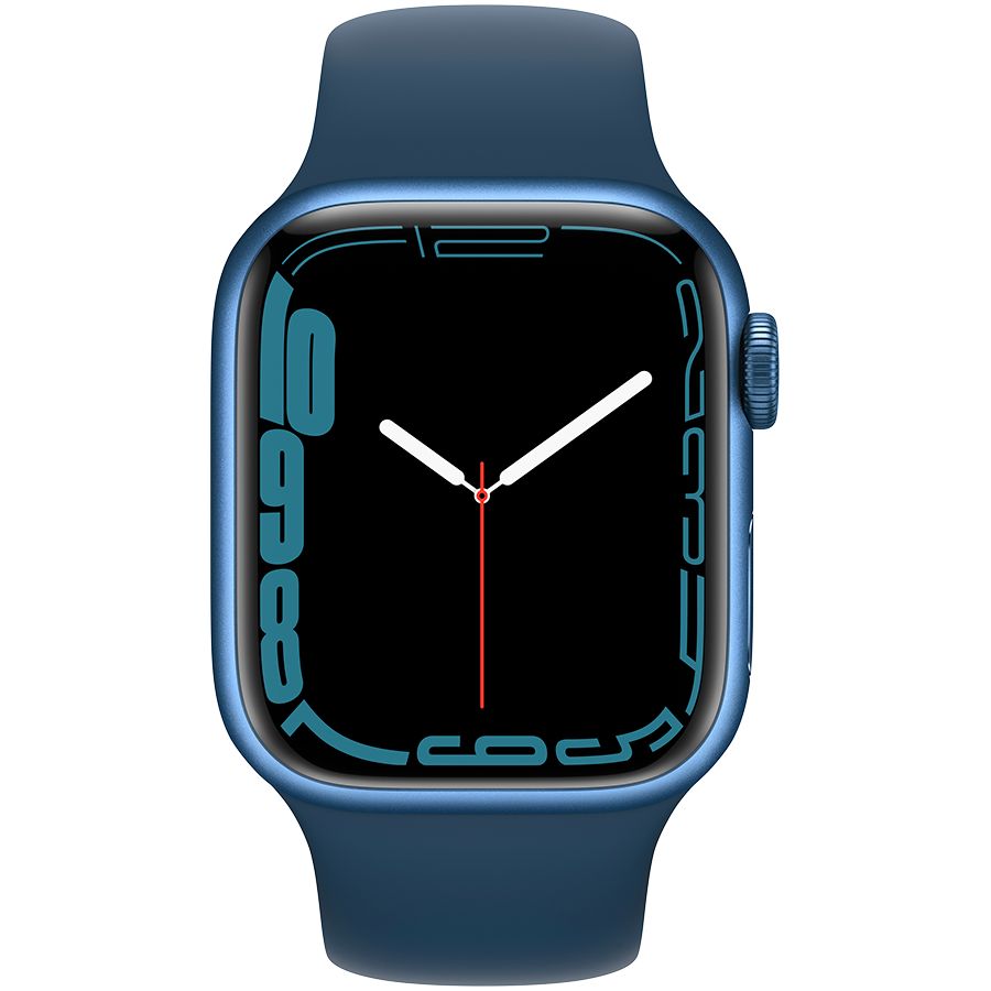 Apple Watch Series 7 GPS, 41мм, Синий, Спортивный ремешок цвета «синий омут» MKN13 б/у - Фото 1
