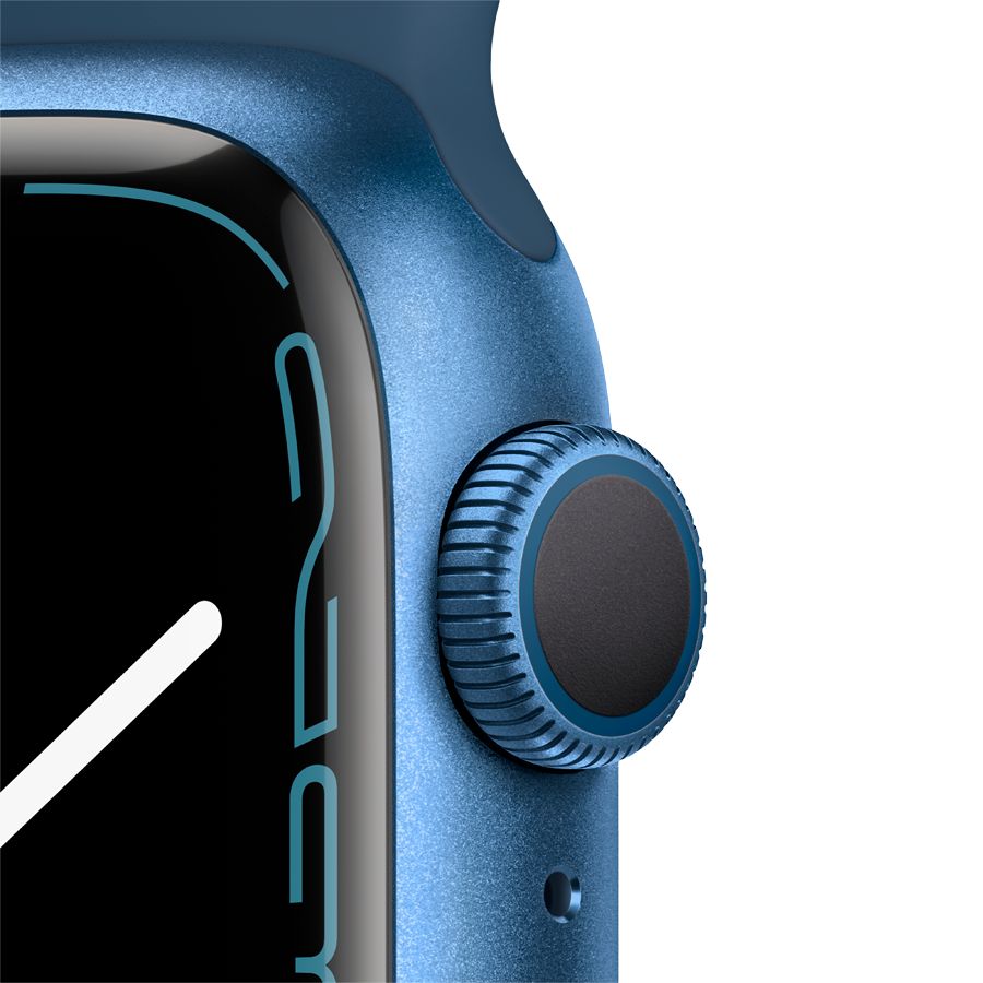 Apple Watch Series 7 GPS, 41мм, Синий, Спортивный ремешок цвета «синий омут» MKN13 б/у - Фото 2