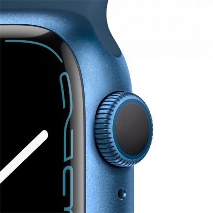 Apple Watch Series 7 GPS, 41мм, Синий, Спортивный ремешок цвета «синий омут» MKN13 б/у - Фото 2
