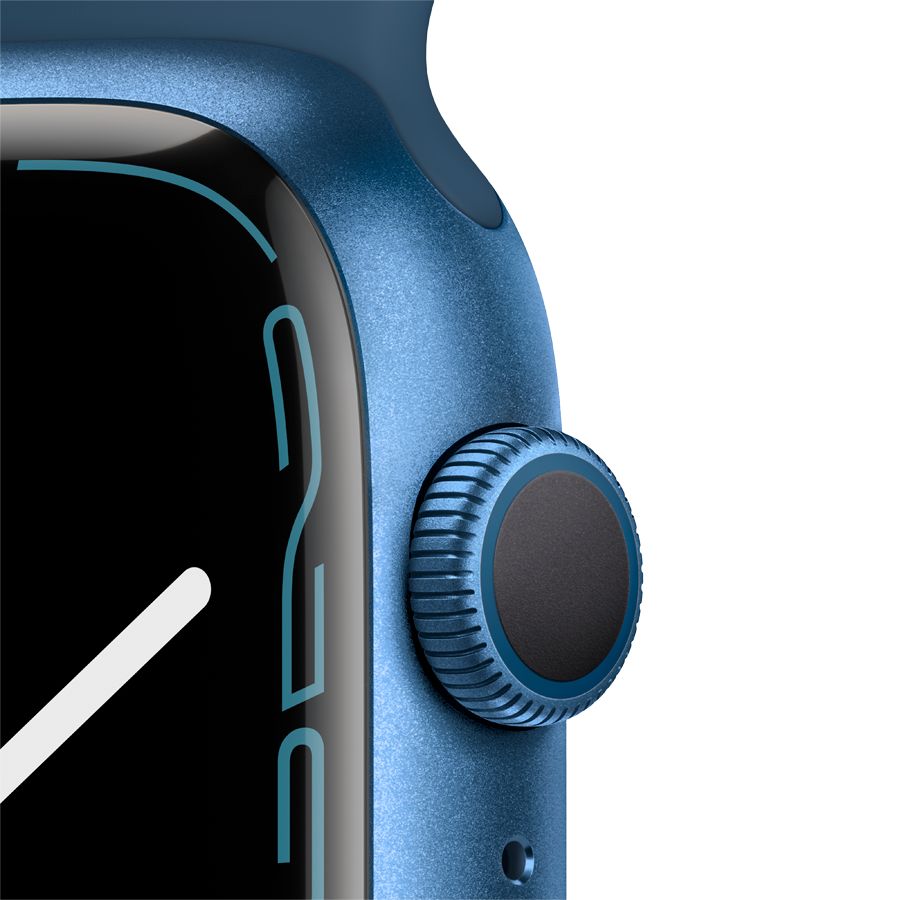 Apple Watch Series 7 GPS, 45мм, Синий, Спортивный ремешок цвета «синий омут» MKN83 б/у - Фото 2