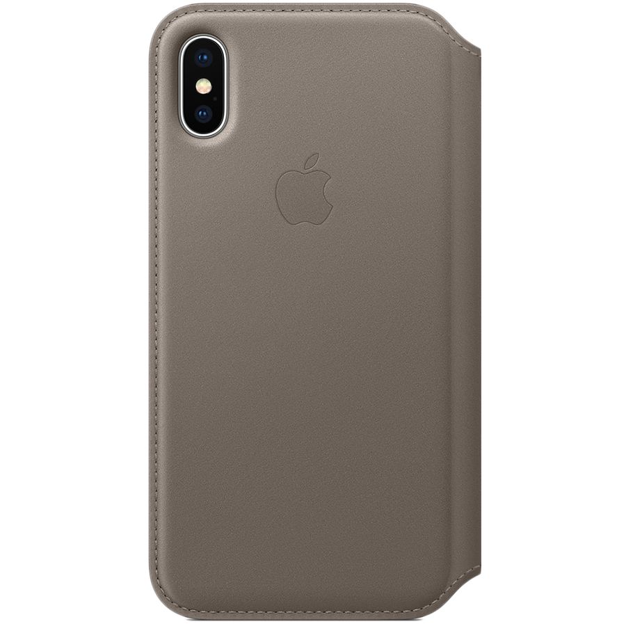 

iPhone X Leather Folio - Taupe