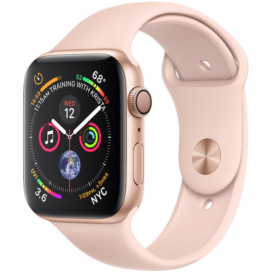Apple Watch Series 4 GPS, 40мм, Золотой, Cпортивный ремешок цвета «розовый песок» MU682 б/у - Фото 0