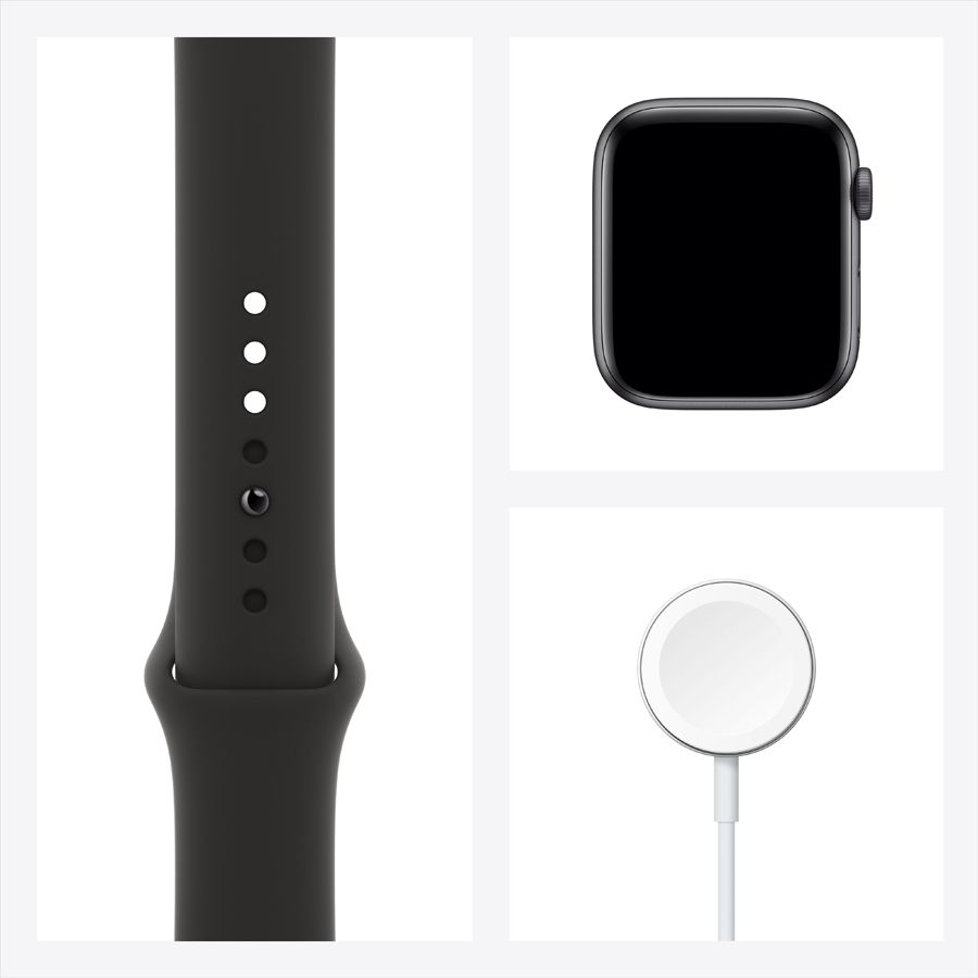 Apple Watch SE GPS, 44mm, Space Gray, Black Sport Band MYDT2 б/у - Фото 7
