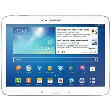 Samsung Galaxy Tab 3 (10.1'',1280x800,16GB,Android 4.2 (Jelly Bean),Wi-Fi,BT,Micro SD,Micro USB, White