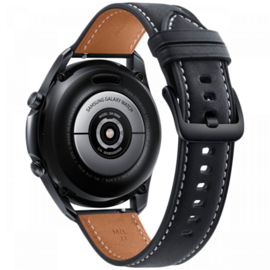 Samsung Galaxy Watch3 45mm BT (1.40", 360x360, 8 GB, Tizen, BT 5.0) Mystic Black SM-R840ZKASEK б/у - Фото 1