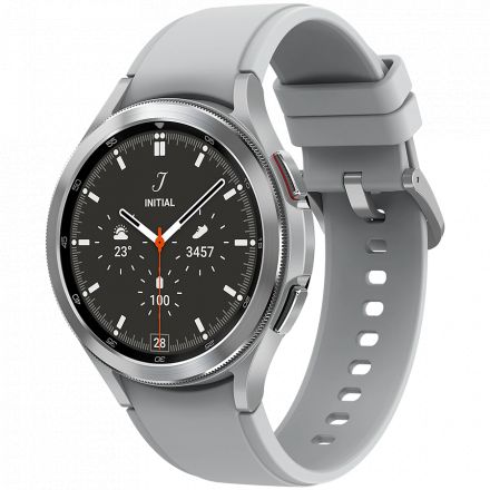 Samsung Galaxy Watch 4 Classic (1.40", 450x450, 16 GB, Wear OS, BT 5.0) Silver SM-R890ZSASEK б/у - Фото 0