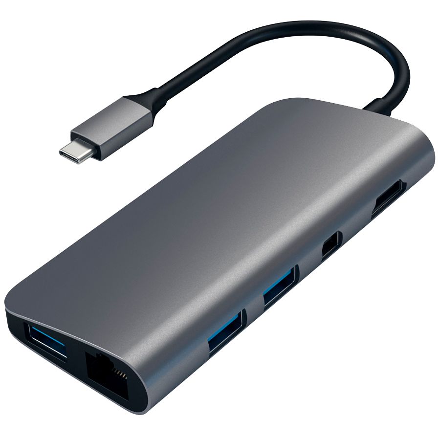 

Satechi Aluminum Type-C Multimedia Adapter Space Gray (ST-TCMM8PAM), Серый космос