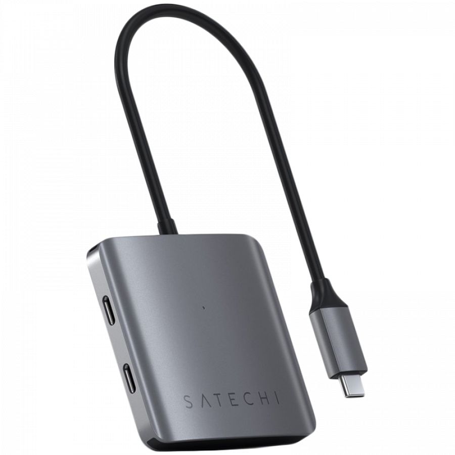 

USB-C Hub Satechi Aluminum, 4 ports, USB-with, Space Gray, Серый космос