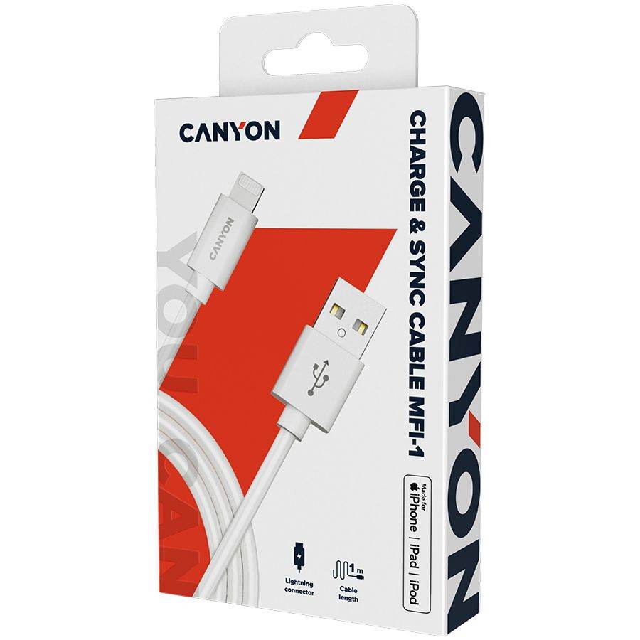 

CANYON Кабель USB CNS-MFICAB01, Белый